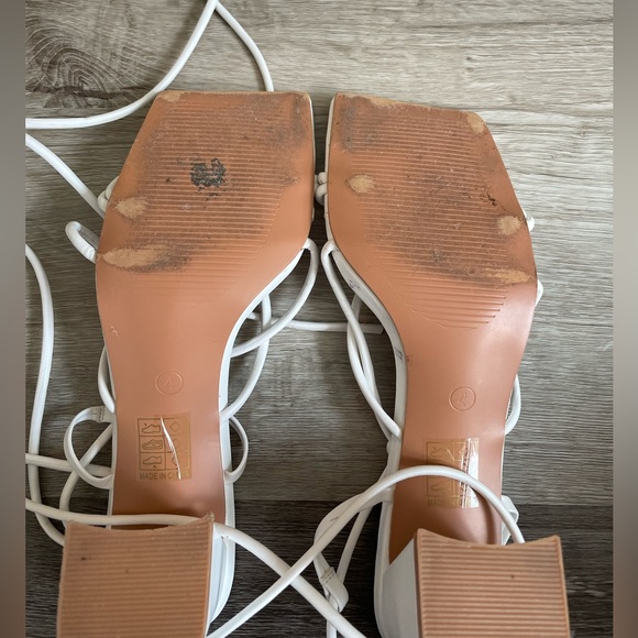 Pretty little thing white strappy heals size 6 - Picture 3 of 6